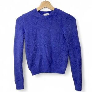 Aritzia Sunday Best Kitten Fuzzy Blue Crewneck Sweater — Size S